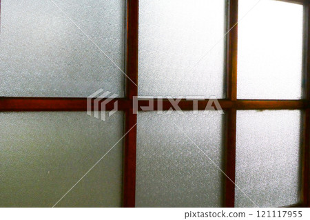 Frosted glass in a coffee shop window from the early Showa period in Shiwa Town, Hienuki District, Iwate Prefecture Frosted glass in a coffee shop window from the early Showa period in Shiwa Town, Hienuki District, Iwate Prefecture 121117955