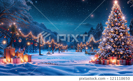 Christmas tree illumination background 121118650