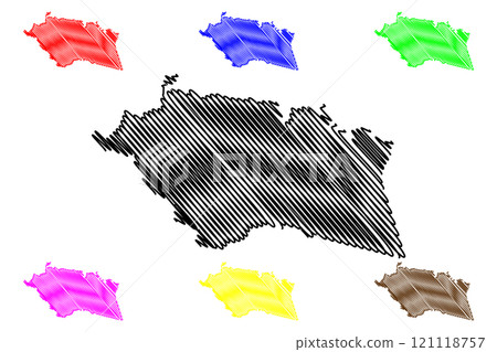 Las Marias municipality (Commonwealth of Puerto Rico, Porto Rico, PR, Unincorporated territories of the United States) map vector illustration, scribble sketch Las Marias map 121118757