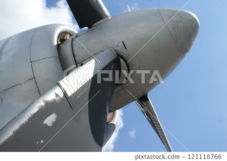 Propeller of old airplane close up. Propeller of old airplane close up. 121118766