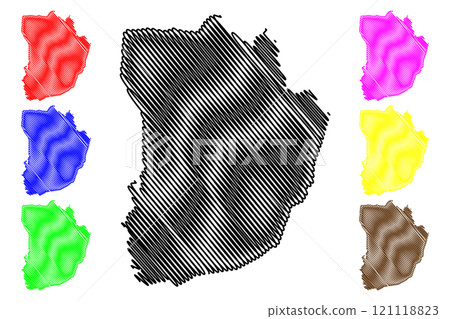 Morovis municipality (Commonwealth of Puerto Rico, Porto Rico, PR, Unincorporated territories of the United States) map vector illustration, scribble sketch Morovis map 121118823