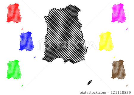 Ponce municipality (Commonwealth of Puerto Rico, Porto Rico, PR, Unincorporated territories of the United States) map vector illustration, scribble sketch Ponce map 121118829