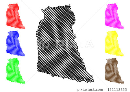 Sabana Grande municipality (Commonwealth of Puerto Rico, Porto Rico, PR, Unincorporated territories of the United States) map vector illustration, scribble sketch Sabana Grande map 121118833