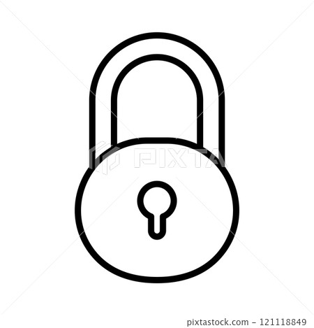 Lock icon. Padlock security isolated on white. Lock icon. Padlock security isolated on white. 121118849