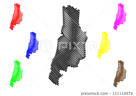 Vega Alta municipality (Commonwealth of Puerto Rico, Porto Rico, PR, Unincorporated territories of the United States) map vector illustration, scribble sketch Vega Alta map 121118878