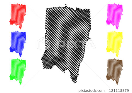 Vega Baja municipality (Commonwealth of Puerto Rico, Porto Rico, PR, Unincorporated territories of the United States) map vector illustration, scribble sketch Vega Baja map 121118879