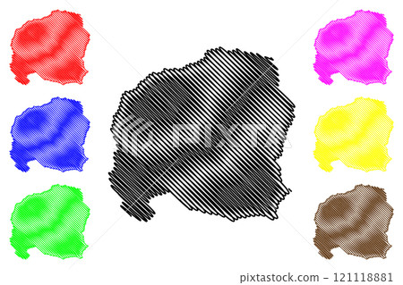 Villalba municipality (Commonwealth of Puerto Rico, Porto Rico, PR, Unincorporated territories of the United States) map vector illustration, scribble sketch Villalba map 121118881