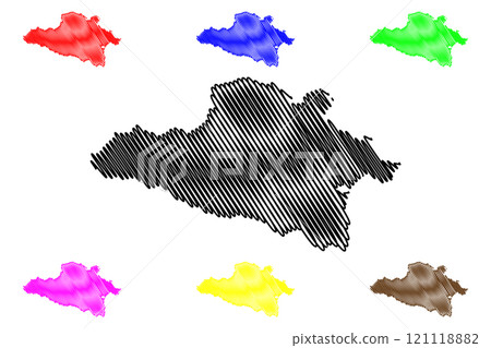 Yabucoa municipality (Commonwealth of Puerto Rico, Porto Rico, PR, Unincorporated territories of the United States) map vector illustration, scribble sketch Yabucoa map 121118882