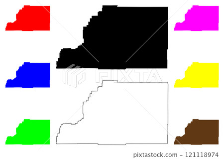 Sevier County, State of Utah (U.S. county, United States of America, USA, U.S., US) map vector illustration, scribble sketch Sevier map 121118974