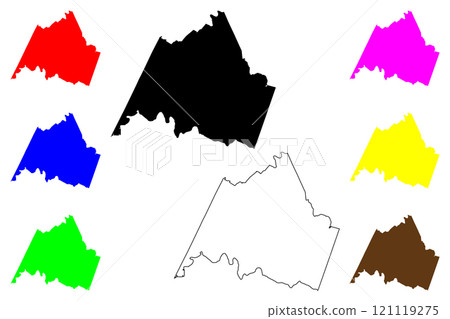 Campbell County, Commonwealth of Virginia (U.S. county, United States of America, USA, U.S., US) map vector illustration, scribble sketch Campbell map 121119275