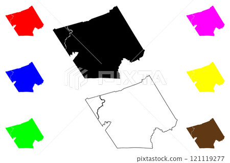 Carroll County, Commonwealth of Virginia (U.S. county, United States of America, USA, U.S., US) map vector illustration, scribble sketch Carroll map 121119277
