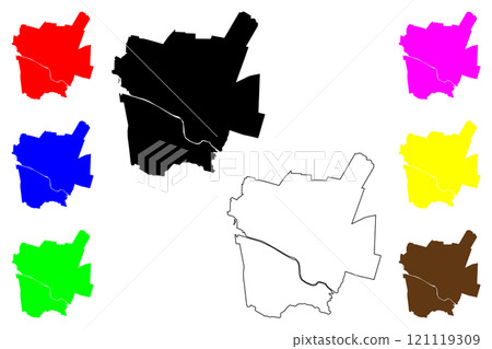 Emporia city County, Commonwealth of Virginia (Independent city, U.S. county, United States of America, USA, U.S., US) map vector illustration, scribble sketch Emporia map 121119309