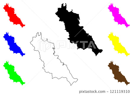 Essex County, Commonwealth of Virginia (U.S. county, United States of America, USA, U.S., US) map vector illustration, scribble sketch Essex map 121119310