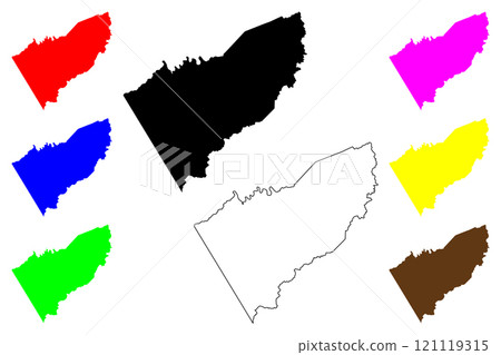 Floyd County, Commonwealth of Virginia (U.S. county, United States of America, USA, U.S., US) map vector illustration, scribble sketch Floyd map 121119315