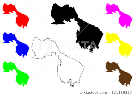 Henrico County, Commonwealth of Virginia (U.S. county, United States of America, USA, U.S., US) map vector illustration, scribble sketch Henrico map 121119383