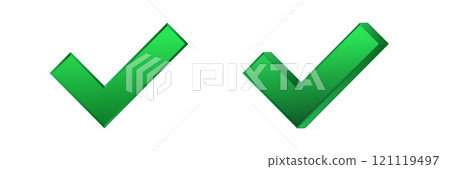 Green checkmark icon for completed tasks and confirmation Green checkmark icon for completed tasks and confirmation 121119497