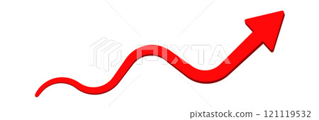 Red zigzag arrow pointing upward 121119532