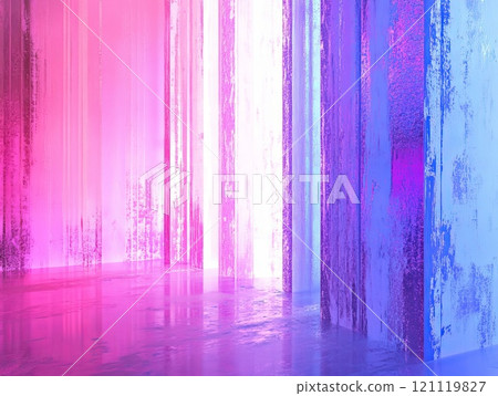 Vertical lines of blue and purple light. 121119827
