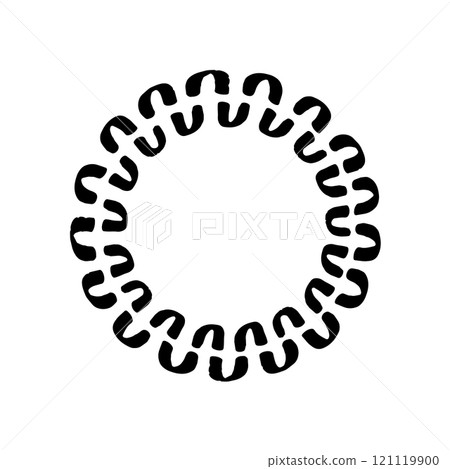 Decorative round frame with grunge wave. Decorative round frame with grunge wave. 121119900