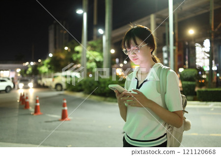 Asian Woman with Smart Phone 121120668