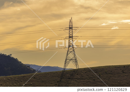 A large steel structure supporting the electricity network 121120829