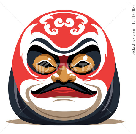 Japanese daruma doll. Vector isolated illustration Japanese daruma doll. Vector isolated illustration 121122082