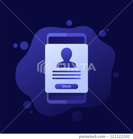 Block User icon with a phone, vector design 121122202