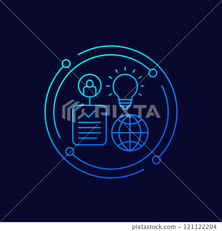 global patent icon in linear design 121122204