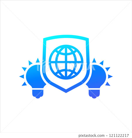 global patent protection icon on white 121122217