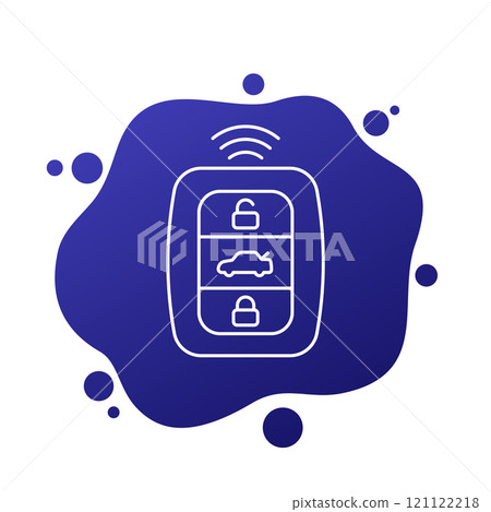 smart car key icon, line vector 121122218