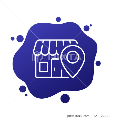 Local shop line icon, vector 121122220