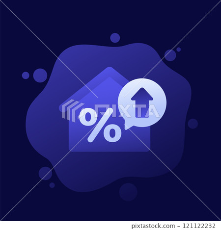 mortgage or loan rate growth icon, vector design mortgage or loan rate growth icon, vector design 121122232