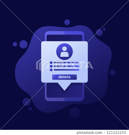 delete profile, erase account vector design delete profile, erase account vector design 121122233