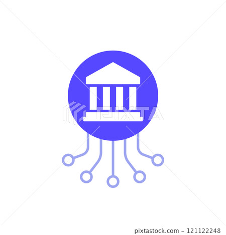 Electronic government icon on white 121122248