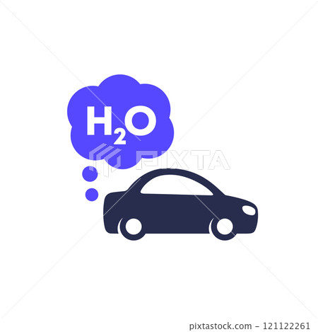 clean emissions of hydrogen car icon clean emissions of hydrogen car icon 121122261
