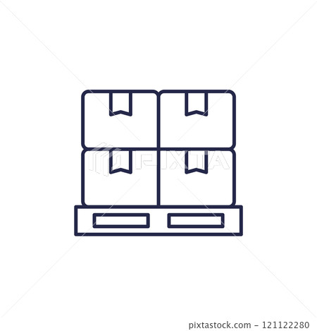 pallet line icon on white pallet line icon on white 121122280