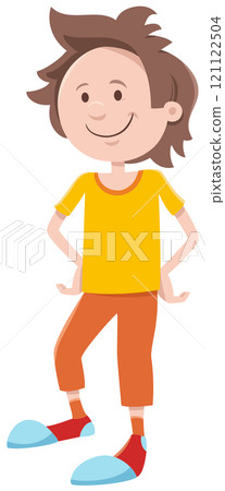 funny cartoon kid or teen boy comic character 121122504