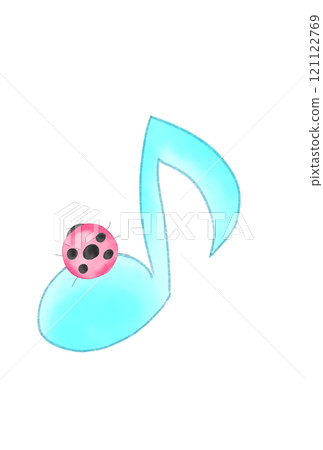 Cute musical notes and ladybugs 121122769