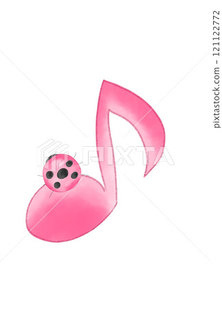 Cute musical notes and ladybugs 121122772