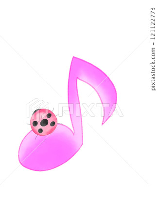 Cute musical notes and ladybugs 121122773