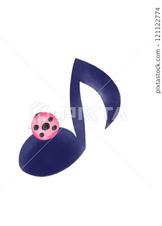 Cute musical notes and ladybugs 121122774