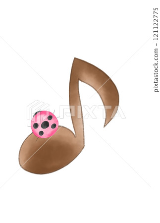 Cute musical notes and ladybugs 121122775