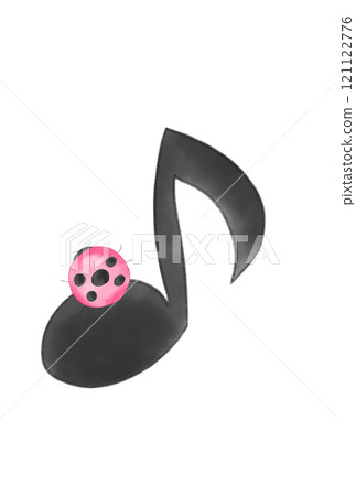 Cute musical notes and ladybugs 121122776