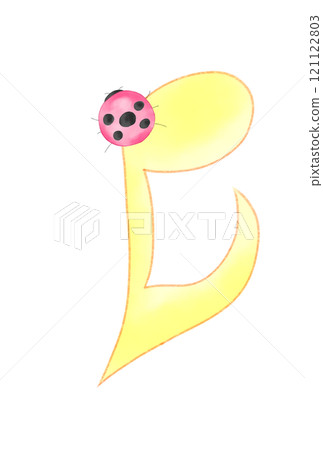 Cute musical notes and ladybugs 121122803
