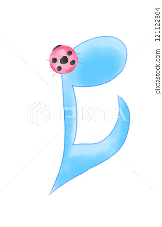 Cute musical notes and ladybugs 121122804