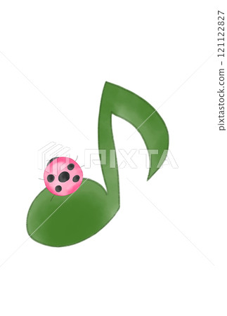 Cute musical notes and ladybugs 121122827