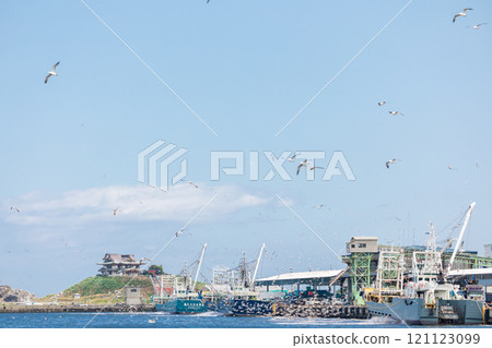 「青森縣」：黑尾鷗繁殖地蕪島、八戶市八戶第一魚市場漁港 121123099