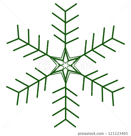 Green snowflake illustration Green snowflake illustration 121123405