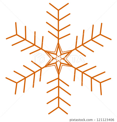 橙色雪花插畫 橙色雪花插畫 121123406