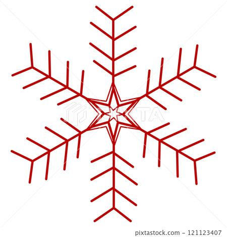 Red snowflake illustration Red snowflake illustration 121123407
